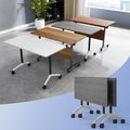 Conference Table Flip Top Mobile Conference Room Tables,Folding Conference Table with Wheels,Large Meeting Training Seminar Table Saving Space for Office Classroom(2C,70.8'')