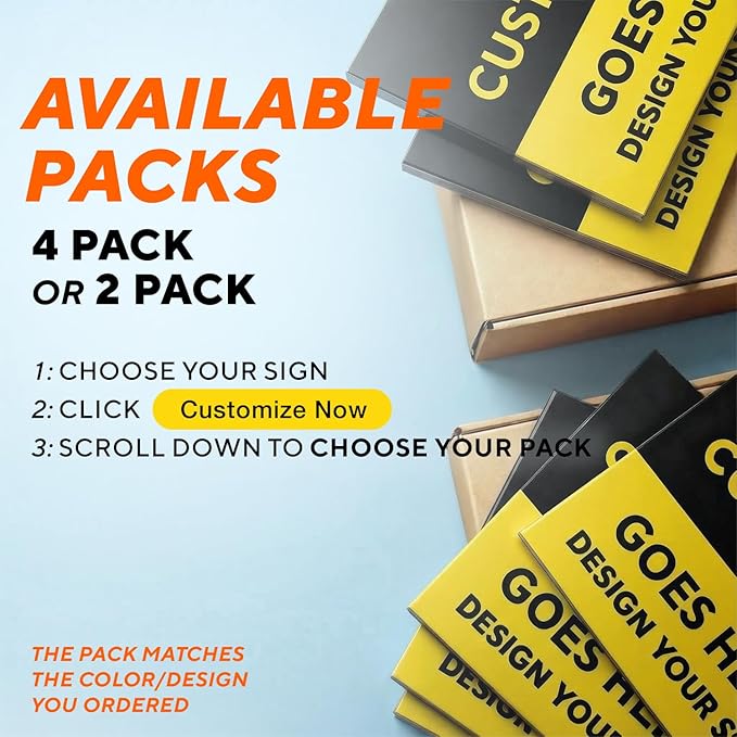 SPEEDYORDERS Custom Outdoor Metal Signs, Personalized Aluminum Signs, Customized Safety Signs, Metal Business Signs, Waterproof Outdoor Business Signs, White Aluminum (Black & Yellow, 42x28 In)