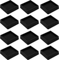VOCOMO 2X2 Rubber Caster Cups, Non Slip Furniture Pads, Anti-Slip Gripper, Anti Skid Furniture Feet, Anti Slide Floor Protector for Bed Couch Table Chair Stoppers - 12 Pack, Black