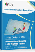 Uinkit 100 sheets Photo Paper Glossy Double Sided 8.5x11 Inkjet 37lb 140gsm Dye ink Thin Photo Picture Flyer Calendar Magazine CD Cover letter