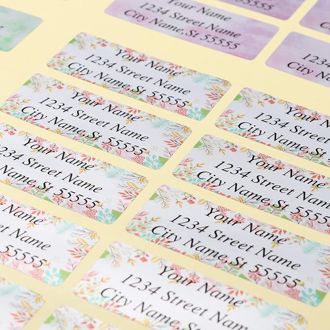 AWUSA Return Address Labels - Personalized Labels, Custom Colorful Patterns, Can Be Used for Box, Paper, Plastic, Glass, Metal (2.6x1 Inch, Set of 220, Matte Silver) 2.6''x1''