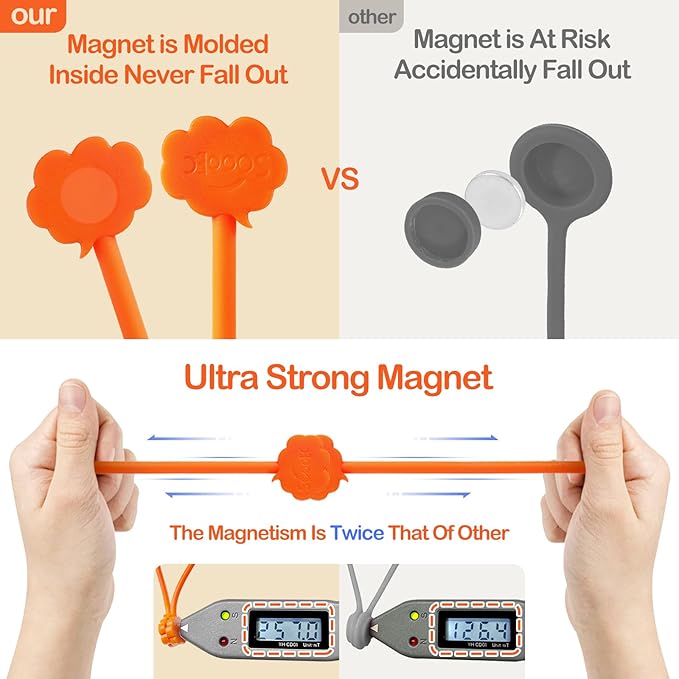 SOOOEC Magnetic Cable Ties, 24 Pack 7.2" Magnetic Cord Organizer Cute Cloud Design, Reusable Silicone Twist Ties with Strong Magnet for Bundling and Cable Management, Fridge Magnets, Assorted Colors.