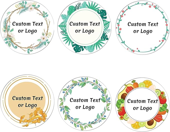 JOVELLO Personalized Custom Stickers - 60-1000 PCS Circle Custom Labels for Business, Logo, Office, Parties, etc (Labels Stickers-4)