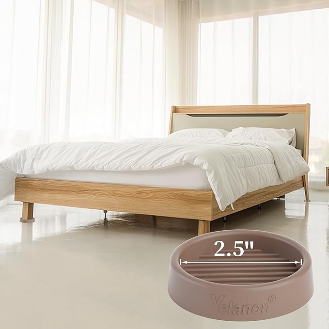 Yelanon 8pcs 2.5" Non Slip Furniture Pads for Hardwood Floors - Anti-Skid Grippers Rubber Feet Floor Protectors Stoppers to Prevent Sliding (Brown)