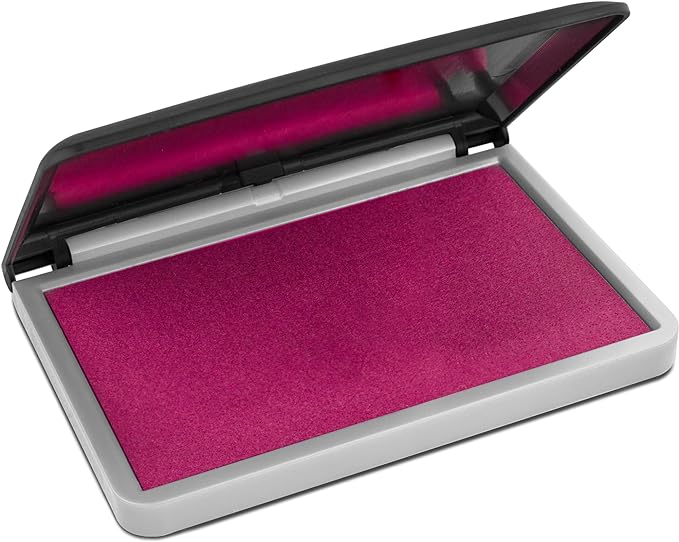 MaxMark Large Premium Magenta Purple Ink Stamp Pad -2-3/4" by 4-1/4" - Premium Quality Felt Pad