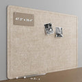 Large Felt Bulletin Board for Wall, 48"x36" Frameless Picture Board, Soft Felt Cork Board for Office, Home Planning & Office Wall Decor, Easy Install Pin Board(Beige)