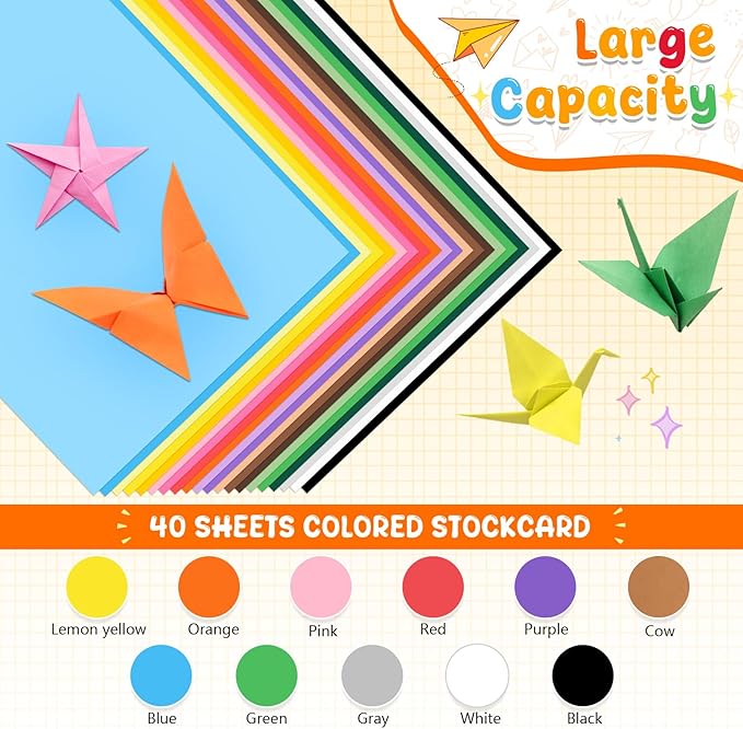 Colored Construction Paper, 40 Sheets 8.5 x 11 Inches, 180GSM/65LB Blue Card Stock Bulk for Kids Crafts, Classroom Supplies, School Projects, DIY Art and Scrapbooking