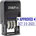 ZIGEL D50 Date Stamp with Approved - Self Inking Date Stamp - Blue