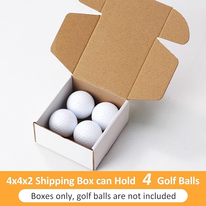 Eupako 4x4x2" Corrugated Box Mailers 50 Pack White Cardboard Small Shipping Boxes for Mailing (with 50 Stickers)