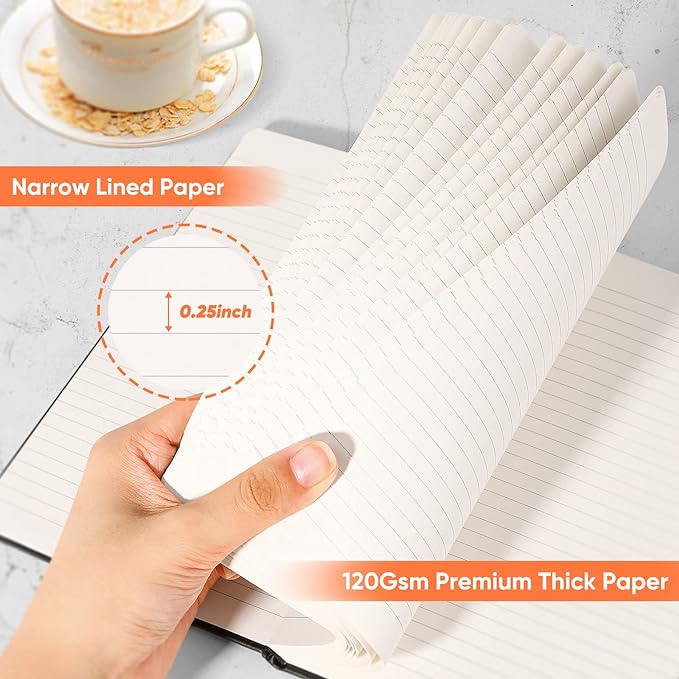 Huhuhero Notebooks Journal, Ruled Notebook, Premium Thick Paper Lined Journal, Black Hardcover Notebook for Office Home School Business Writing Note Taking Journaling, 5"×8.25" (5, Green)