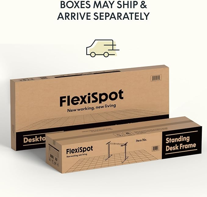 FLEXISPOT Bamboo Electric Standing Desk with Elegant Oval Legs & Curved Desktop, 55"x28" Height Adjustable Desk for Home Office & Living Spaces, White Frame