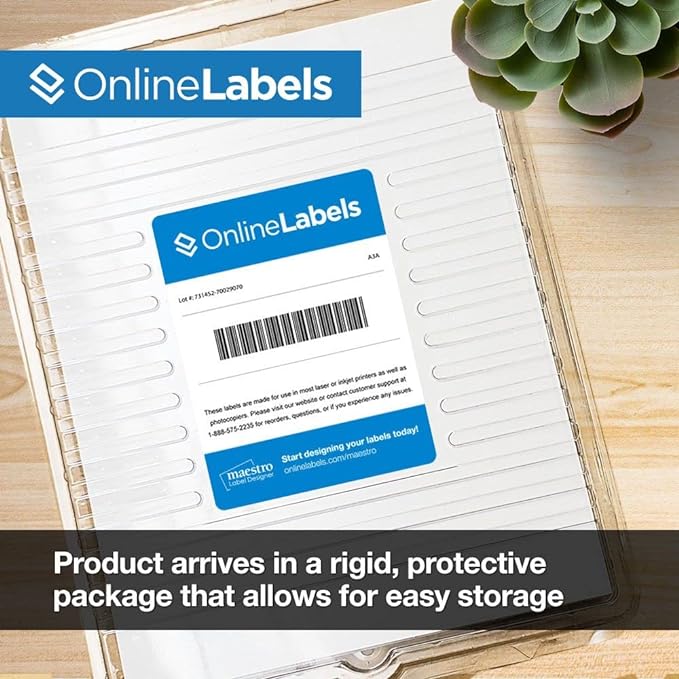 OnlineLabels 8.5" x 11" Full Sheet Sticker Paper – Permanent Adhesive, White Matte – Works With Cricut & Silhouette – for Inkjet & Laser Printers – Pack of 100 Sheets OL177WX