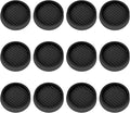 VOCOMO 2X2 Round Rubber Caster Cups, Non Slip Furniture Pads, Anti-Slip Gripper, Anti Skid Furniture Feet, Anti Slide Floor Protector for Bed Couch Table Chair Stoppers - (Black, 12 Pack)