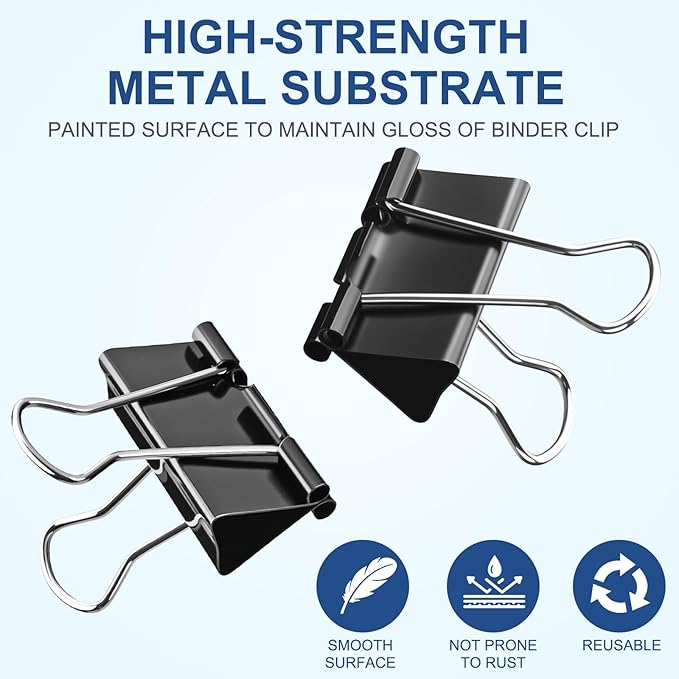 132 Pack Small Binder Clips 0.75 Inch with Container, Paper Clips Clamps, Black Office Clips, Mini Binder Clips, Clips for Paperwork, for Office and Home Supplies School