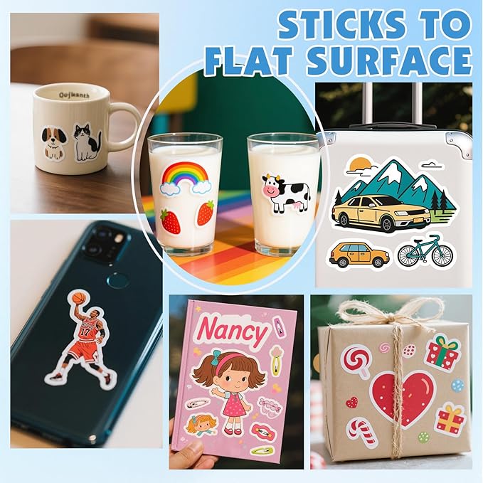 150 Sheets Glossy Sticker Paper, 8.5in x 11in Sticker Paper for Inkjet Printer, Self-adhesive Printable Sticker Papers, Vibrant Colors, Dries Quickly, US Letter Size