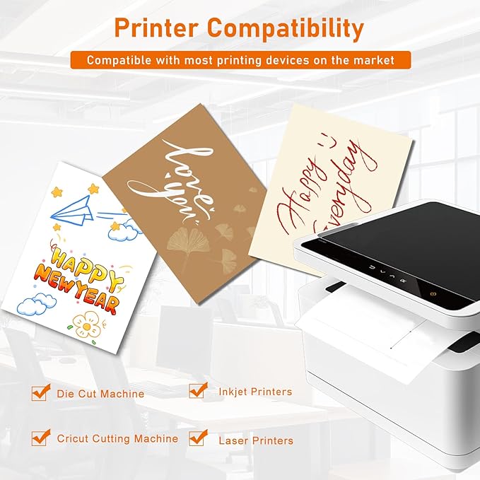 Guakicae 150 Sheets White Cardstock 5 x 7 Certificate Paper, 300gsm/110lb Heavyweight Flat Card Stock Printer Paper for Wedding Invitations, Thank You Cards, Business Cards, DIY Card Making, Menus