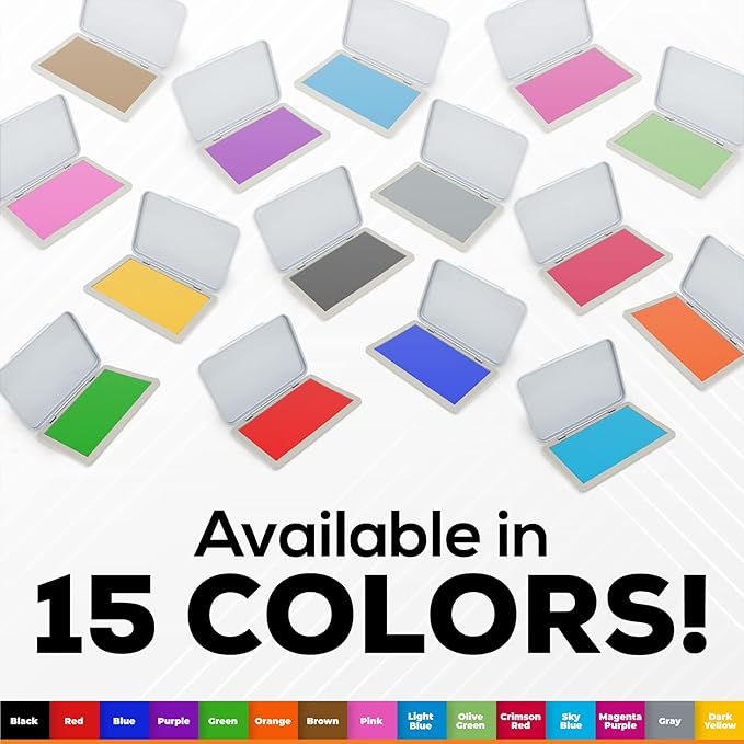 2 Pack Metal Case Stamp Pad Medium Size, Purple Color - Size: 3" x 4" - Choose from 15 Ink Colors
