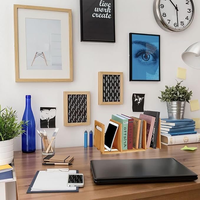 Fox Claw Desktop Bookshelf Expandable Desktop Organizer Counter Bookcase Desk Storage Organizer Display Shelf Rack for Office Supplies, Kitchen,Bathroom