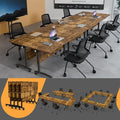 Folding Conference Table 4ft 5ft, Foldable Office Meeting Desk for 6 People, Multiple Sizes Colors Mobile Conference Room Table for Training Room School Business Furniture (4, Brown, 63in)