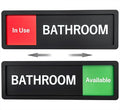 Bathroom Sign – In Use/Available Slide Switch Sign, Premium Durable Acrylic Material, Super Strong Self-Adhesive, Quick Installation, Suitable For Your Home And Business (9×3 Inches, Black)