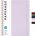 PAPERAGE Lined Spiral Journal Notebook, (Lavender), 160 Pages, Large B5 Hardcover Journal for Women & Men, 10 in x 8.15 in - 100 GSM, Thick Paper, Spiral Notebook for Work, School & Journaling
