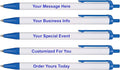 RevMark Personalized Ballpoint Pen, Custom Printed Name, Business or Event Information, Timeless Advertising, USA Made Pens, Promotional Marketing, Smooth Black Ink, Bulk Pack (Blue,1000 Ct.)