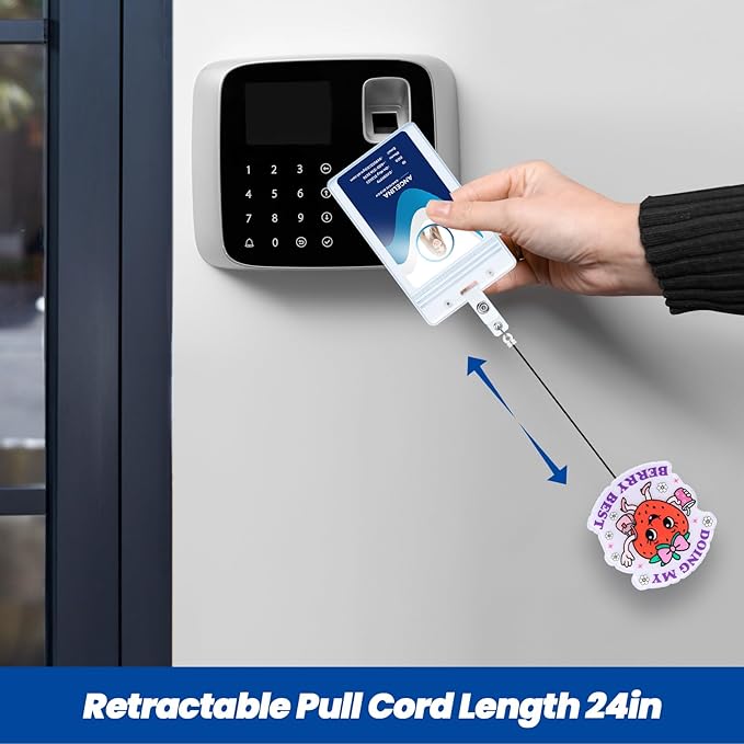 Doing My Berry Best Cute Strawberry Badge Reel, Retractable ID Card Badge Holders, Healthcare Worker Badge Clip for RN MA Pediatric Nurse Doctor Nursing Student Ambulatory Care PT OT Therapists HR