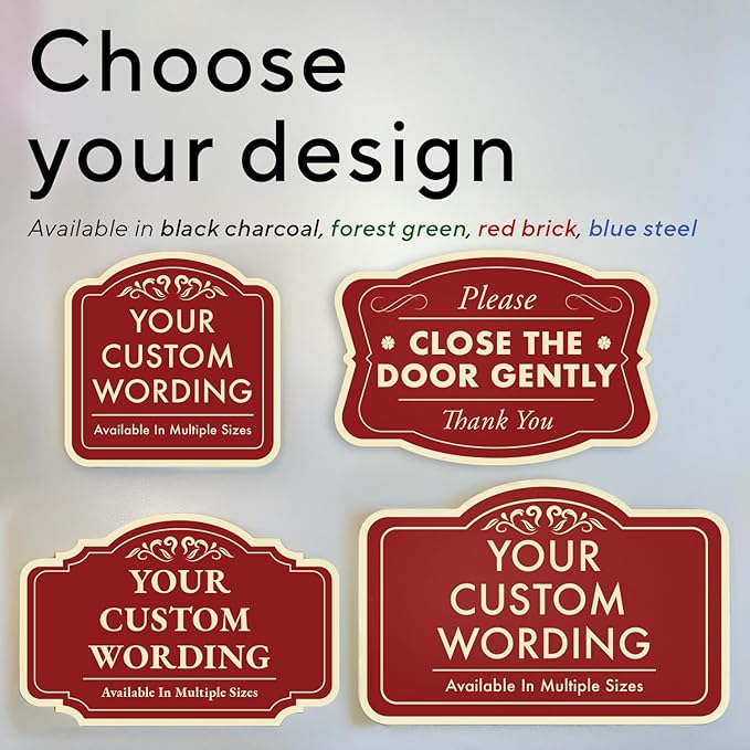 Custom Decorative Outdoor Metal Sign, Personalized Aluminum, Customized Driveway, Waterproof Made In USA, Design 3 Red Brick, 12x12 In