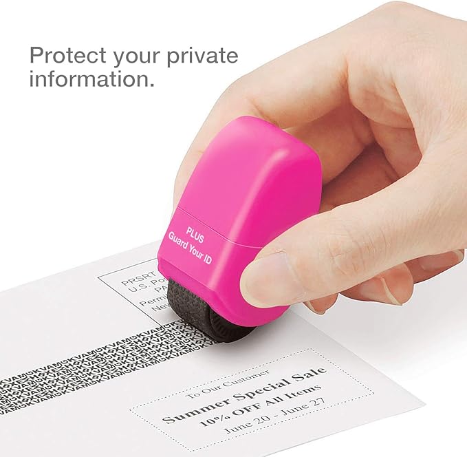 Guard Your ID Identity Protection Stamp Roller, Deluxe Multi-Color 4-Pack