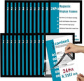 JIUYE 24Pcs 8.5x11 Magnetic Sign Holder Wall Mount,Self-Adhesive Plastic Display Frames,Clear PVC Sign Holder with Magnet Strip Border for Window/Door/Fridge/Document Notice Paper,Black