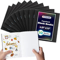 Hygloss Blank Books - Bulk 10 Pack – 4.25" x 5.5" A6 Black Paperback Blank Books for Kids to Write Stories, Doodle, Arts & Crafts – Plain Drawing Sketchbook, Unlined Journal, Notebook Without Lines