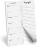 321Done Meal Planning Notepad - 50 Sheets (5.5x8.5) Perforated Weekly Meals Planner Shopping List Menu Groceries Grocery List, Tear Off Memo Pad - Made in USA - Monday Start