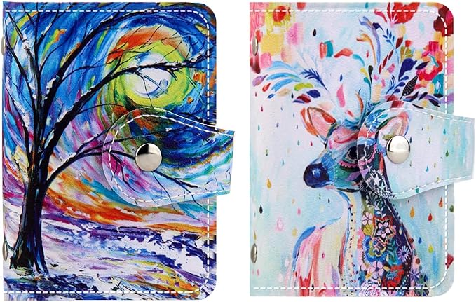 PRIVILLA 2 Pcs Credit Card Holder and business card holder，Sd Card Holder Each Has 26 Card Organizers, 2024 New Credit Card Holders book for Men and Women.