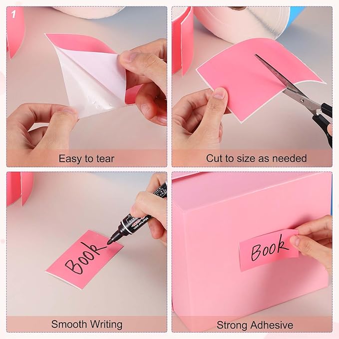 PATIKIL 1000Pcs Colored Coding Labels Stickers, 5x3 Inch Rectangle Inventory Stickers Self Adhesive Tags for Office Business Inventory Management Product Labeling Home Decor, Orange