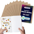 Hygloss Blank Books - Bulk 10 Pack – 5.5" x 8.5" A5 Kraft Paperback Blank Books for Kids to Write Stories, Doodle, Arts & Crafts – Plain Drawing Sketchbook, Unlined Journal, Notebook Without Lines