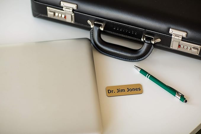 Custom Engraved Name Tag Badges – Personalized Identification with Pin or Magnetic Backing, 1 Inch x 3 Inches, White/Blue