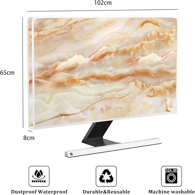 Baocicco Abstract Waterproof TV Screen Cover with Marble Design Aesthetic Television Covers for Xmas Decoration Anti-Static Dustproof Protective Cover for LED LCD OLED TVs 40, 41, 42，43 Inch
