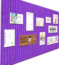Large Felt Wall Tiles Cork Boards for Office Cubicle, 35"x23.6" Felt Photo Board Bulletin Tiles Pin Board for Walls Home Decor, Noise Reduction Boards Panels Fors Notes Memos, 6-Pack, Purple