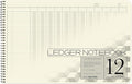 BookFactory Accounting Ledger Notebook/Large 12 Column Accounting Ledger Columnar (Twelve Columns) Log Book - 17'' x 11'', 100 Pages, Wire-O Landscape Format (Made in USA)