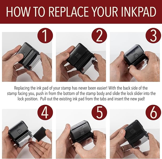 Self Inking Modern Address Stamps | Custom Return Address Stamper (Colorblock, Medium)