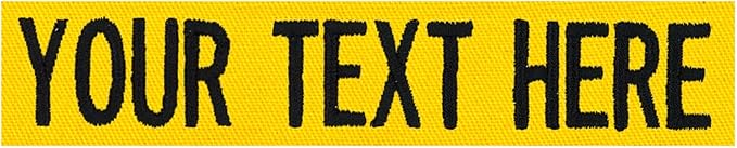 Custom Uniform Name Tapes Solid Colors. Yellow Fabric, 4 Inch Sew on