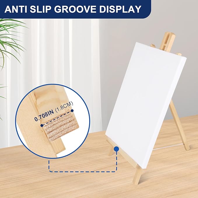 ESRICH 10pcs 17 Inch Tabletop Easels,Wood Easel for Painting,Tripod, Paint Party Easel, Kids Student Desktop Easel for Painting,Paint Easel for Canvas Paint