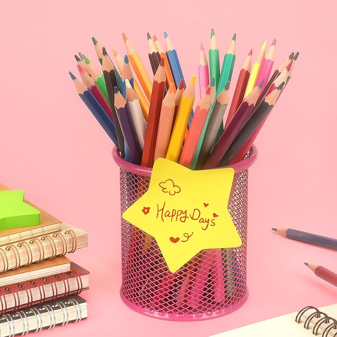 SIMONA Star Shape Sticky Notes 6 Color Bright Colorful Sticky Pad 75 Sheets/Pad Self-Sticky Note Pads (6 Pads)