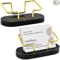 Zornaveli Marble Business Card Holder, 2 Pack Modern Business Card Display Stand for Desk, Gift Cards Organizer for Office, Reception, Desktop