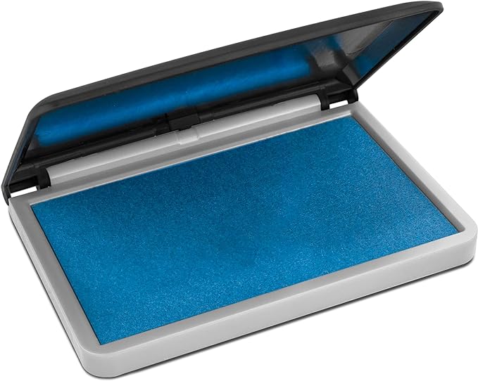 MaxMark Large Premium Sky Blue Ink Stamp Pad - 2-3/4" by 4-1/4" - Premium Quality Felt Pad