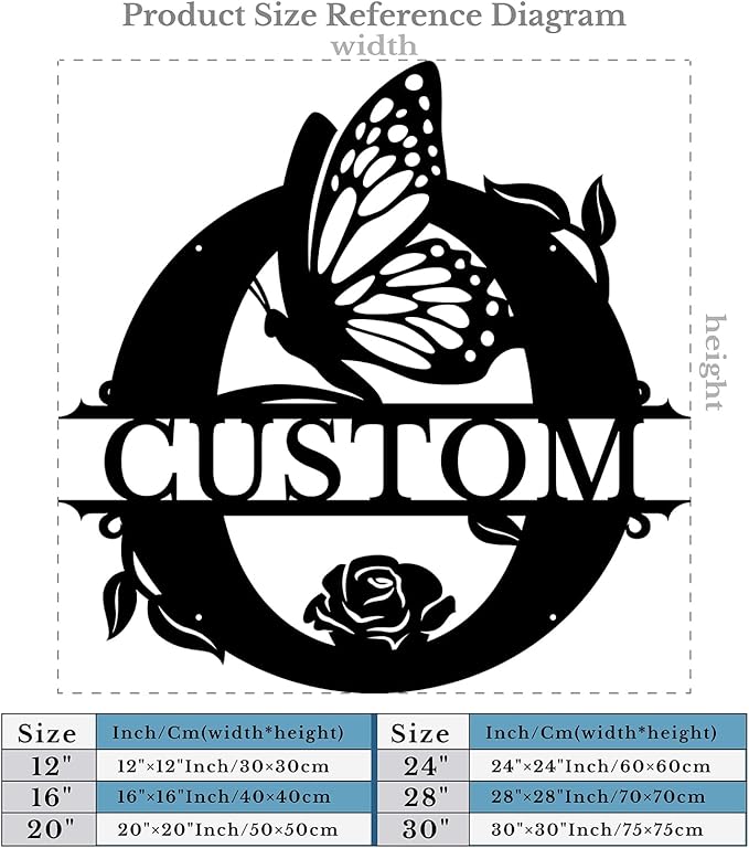 Personalized Custom Letter Name metal Signs,Custom Black Letter Monogram Wall Art Decor,Metal Signs Plaques Outdoor wall Decorative Signage (O)
