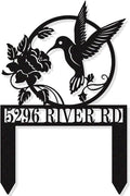 Personalized Hummingbird Metal House Numbers with Stake, Custom House Numbers for OutsidePersonalized House Number Sign, Custom Address Yard Signs with Stakes, Personalized Housewarming Gifts