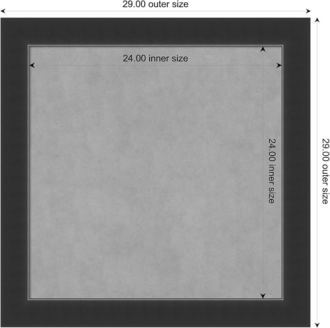 Amanti Art Black Framed Magnetic Board 29x29 Medium Vision Board for use with Magnets, 100% Metal Sheet to Display Items as Office Decor or for Home Organization in mudroom, Kitchen or Kids Room