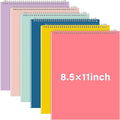 Maitys 6 Pcs Legal Pad Steno Spiral Notebook 8.5" x 11" Top Bound Spiral Pads Hard Cover College Ruled Notepad 70 Sheet Pad for School Office University Home(Cute Color,Iridescent Style)
