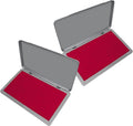 2 Pack Metal Case Stamp Pad Large Size, Crimson Red Color - Size: 3" x 6" - Choose from 15 Ink Colors